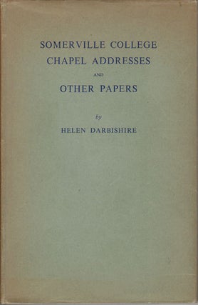 Stock ID #165971 Somerville College Chapel Addresses and Other Papers. HELEN DARBYSHIRE