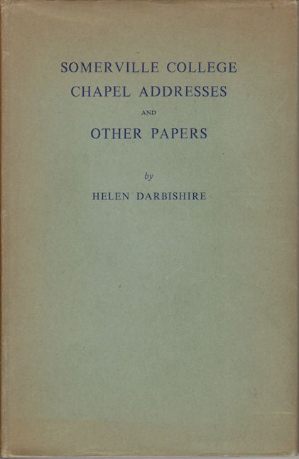 Stock ID #165971 Somerville College Chapel Addresses and Other Papers. HELEN DARBYSHIRE.