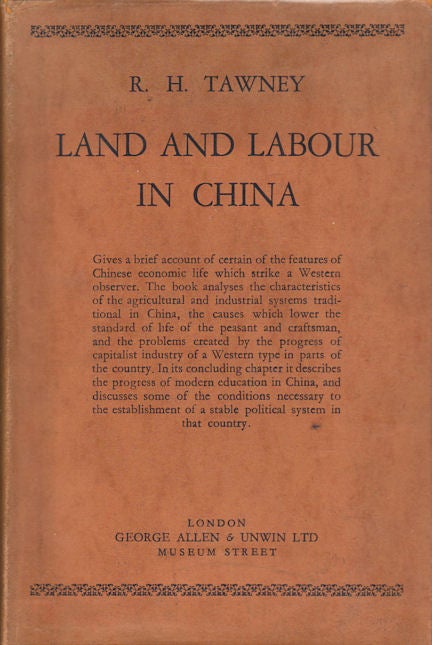 Stock ID #168282 Land and Labour in China. R. H. TAWNEY.