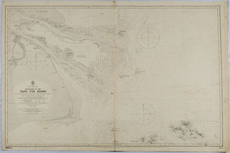 Stock ID #169366 China - East Coast. Approaches to the Yang Tse Kiang. ADMIRALTY CHART - YANGTZE APPROACHES, R. H. CAPTAIN AND LIEUTENANTS G. PIRIE NAPIER, AND C. BAKER, A. BALFOUR, E. CHAPMAN, SURVEYED BY.