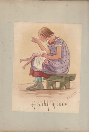 Stock ID #170320 Hand Painted Watercolour Caricature by Martin Anderson - 'Cynicus' 'A Stitch...