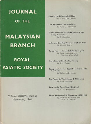 Stock ID #170648 Journal of the Malayan Branch of the Royal Asiatic Society Vol. XXXVII. Part 2,...