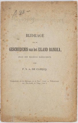 Stock ID #170679 Bijdrage tot de Gescheidenis van het Eiland Bangka, (Naar Een Maleisch...