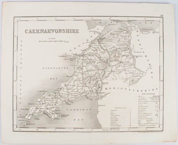Stock ID #170755 Map of Caernarvonshire. DRAWN, JOSHUA ARCHER.