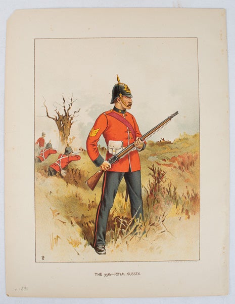 Stock ID #170764 Original Colour Lithograph: The 35th - Royal Sussex. FRANK FELLER.