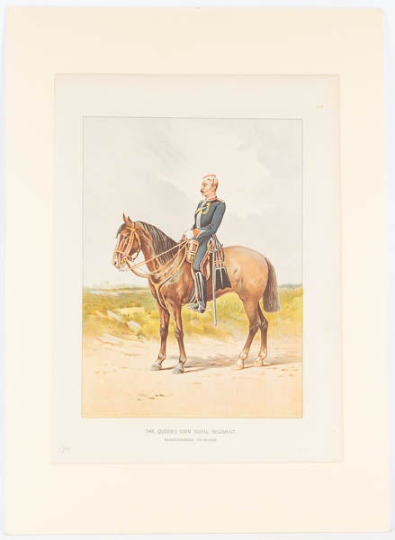 Stock ID #170776 Original Colour Lithograph: The Queen's Own Royal Regiment - Staffordshire Yeomanry. FRANK FELLER.