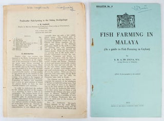 Stock ID #172473 Fish Farming in Malaya (As a guide to Fish Farming In Ceylon). TOGETHER WITH...