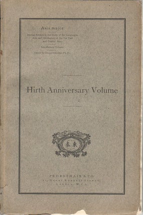 Stock ID #172789 Hirth Anniversary Volume. BRUNO SCHINDLER