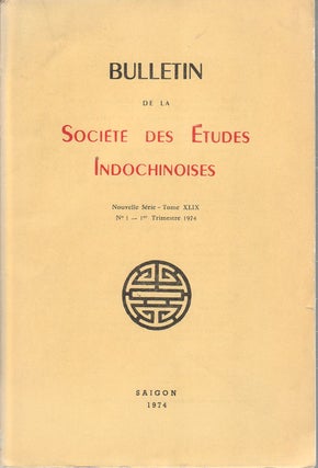 Stock ID #172917 Bulletin De La Societe Des Etudes Indochinoises. J. BOCQUET