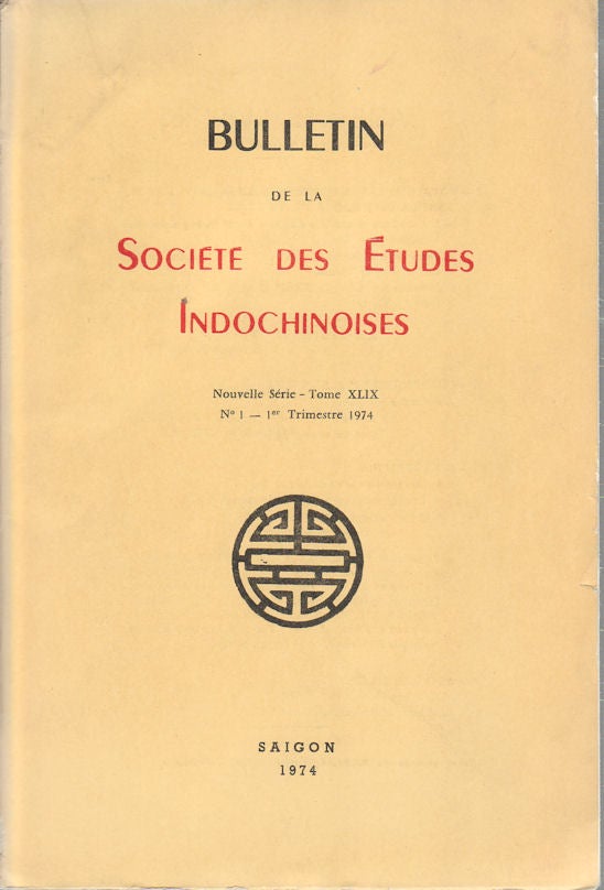 Stock ID #172917 Bulletin De La Societe Des Etudes Indochinoises. J. BOCQUET.