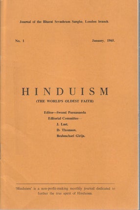 Stock ID #172974 Hinduism (The World's Oldest Faith). SWAMI PURNANANDA