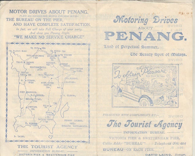 Stock ID #173481 Motor Drives About Penang. The Island of Perpetual Summer. EARLY 20TH CENTURY PENANG MOTORING TRIP EPHEMERA.