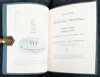 Programme of the Official Opening of the Town Hall of the City of Auckland by His Excellency the Governor.