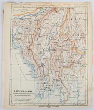 [Burma map] Britisch-Birma nach den neuesten Grenzbestimungen auf Grund amtlicher Quellen. from Petermann's Geographische Mitteilungen