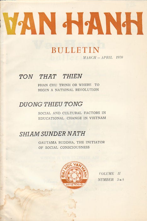 Stock ID #173749 Van Hanh Bulletin. Volume II, Number 3 & 4. TON THAT THIEN.