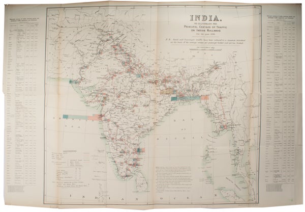 Stock ID #173786 India. To Illustrate the Principal Centres of Traffic on Indian Railways for the Year 1891. SURVEY OF INDIA OFFICES.