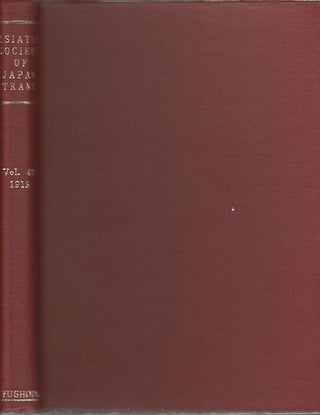 Stock ID #173820 Transactions of The Asiatic Society of Japan. Vol. XLIII. Part 1. ASIATIC...