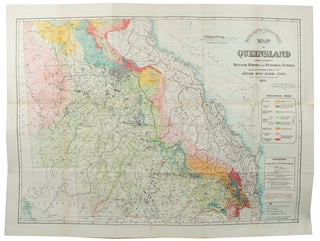 Stock ID #173970 Map of Queensland showing positions of Artesian Borings and Perennial Springs...
