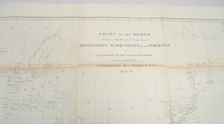 Chart of the World shewing the Track of the U.S. Steam Frigates, Mississippi, Susquehanna and Powhatan as Flagships of the Japan Squadron under the command of Commodore M.C. Perry, U.S.N., 1853-54 World Map 1854