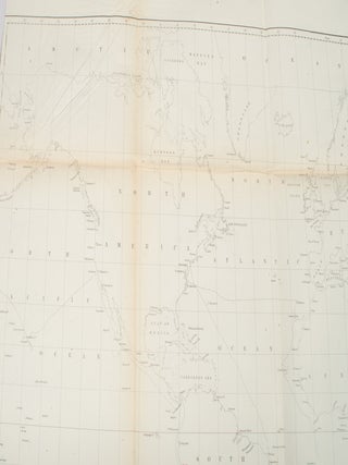 Chart of the World shewing the Track of the U.S. Steam Frigates, Mississippi, Susquehanna and Powhatan as Flagships of the Japan Squadron under the command of Commodore M.C. Perry, U.S.N., 1853-54 World Map 1854