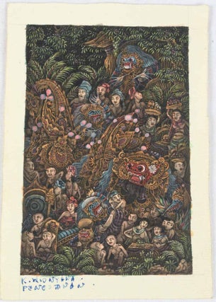 Stock ID #174303 Balinese Miniature Painting with Mythical Figures. WIDNYANA K