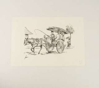 Stock ID #174306 Print of an Indonesian Horse-Drawn Cart. HASAN