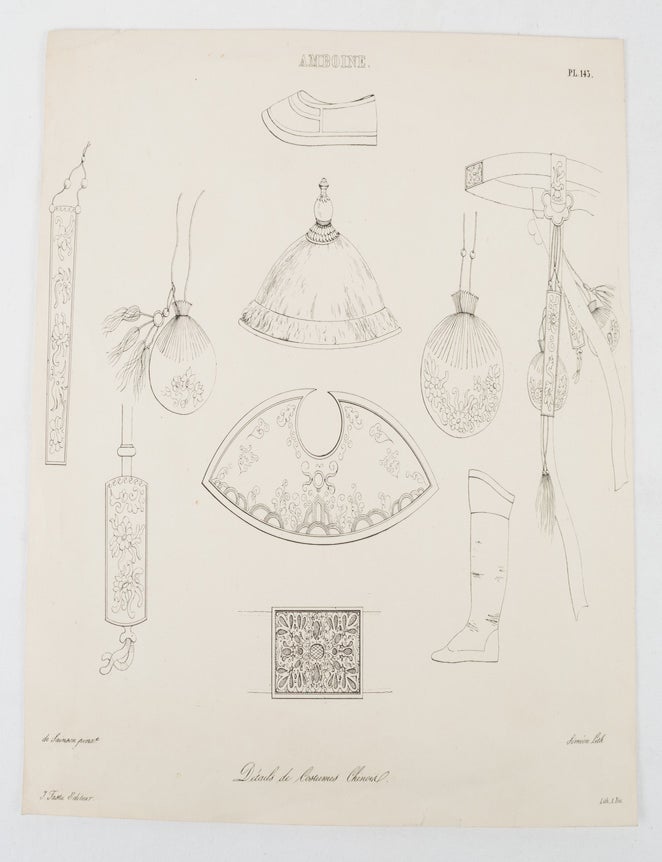 Stock ID #174517 Amboine. D&eacute;tails de Costumes Chinois. LOUIS AUGUSTE DE SAINSON, LITHOGRAPHER, AND SIM&Eacute;ON.