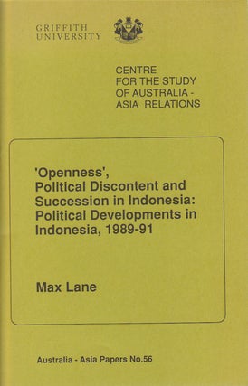 Stock ID #174768 'Openness', Political Discontent and Succession in Indonesia:...