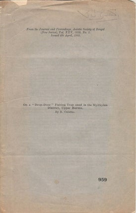 Stock ID #174772 On a "Drop-Door" Fishing Trap used in the Myitkyina District, Upper...