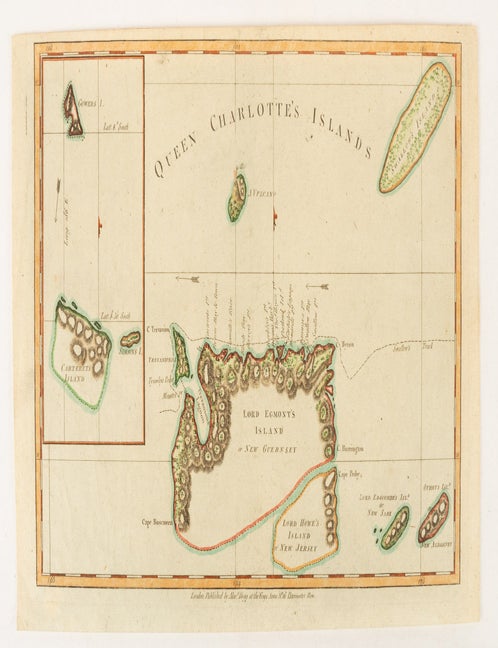 Stock ID #174895 Queen Charlotte's Islands. PACIFIC - MAP, JOHN WALKER, ENGRAVER.