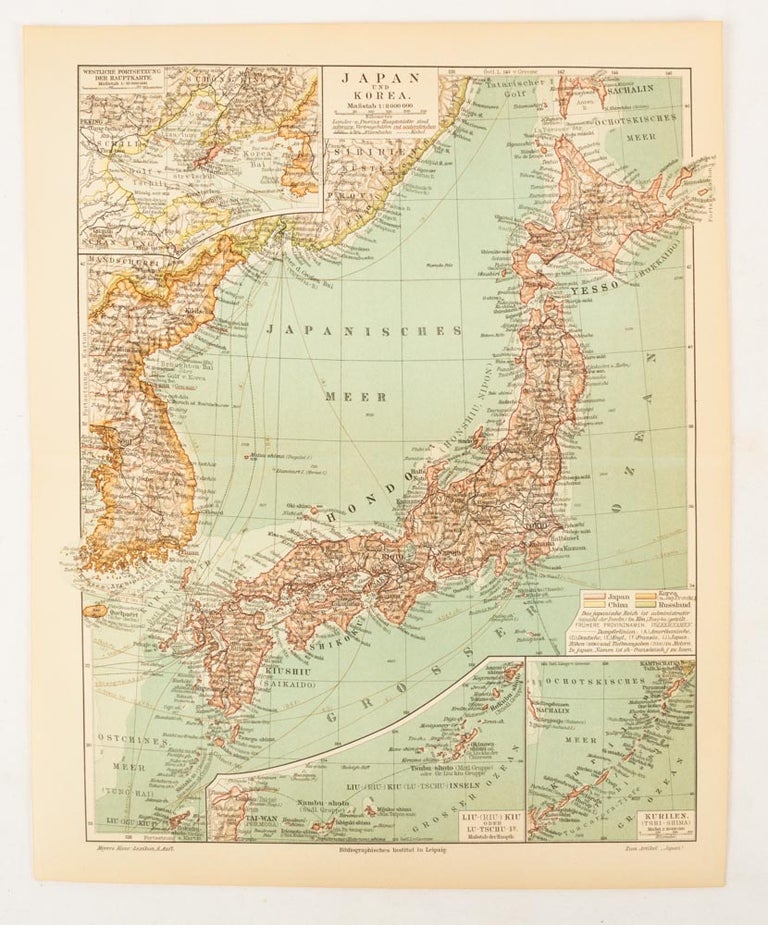 Stock ID #174898 Japan und Korea. JAPAN AND KOREA - MAP, JOSEPH MEYERS.