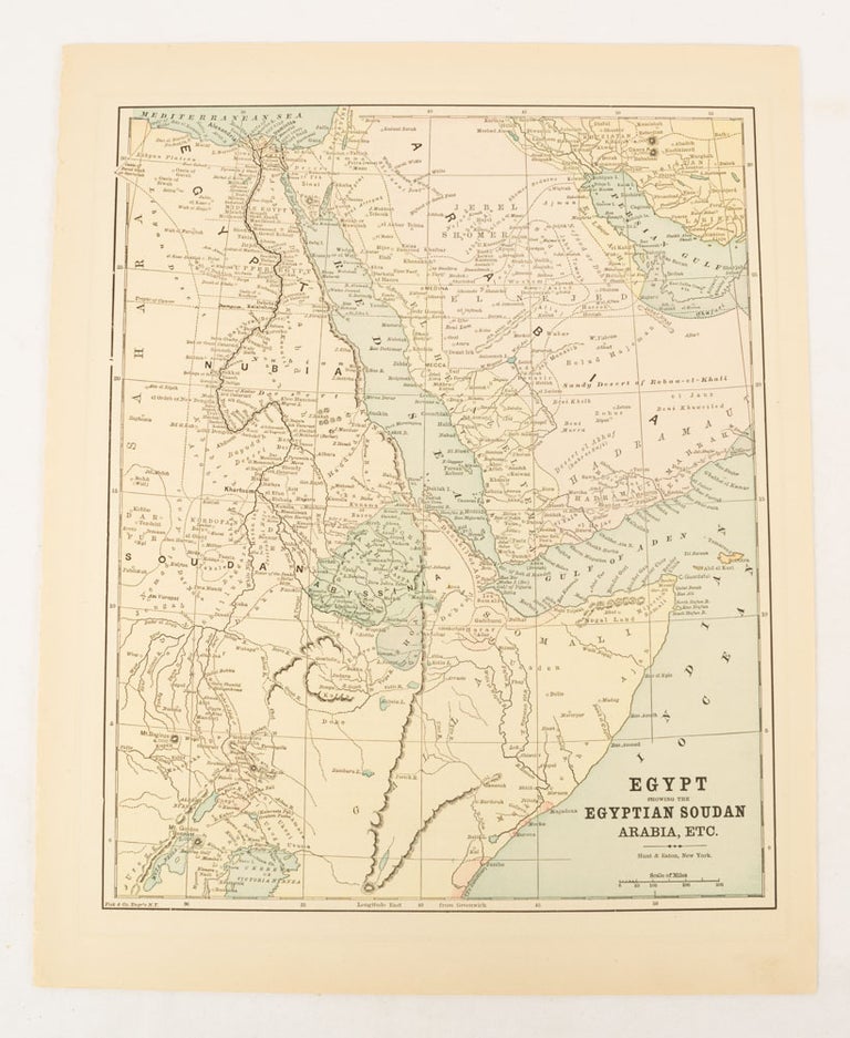 Stock ID #174920 Egypt showing the Egyptian Soudan, Arabia, etc. MIDDLE EAST - MAP, FISK, CO., ENGRAVERS.