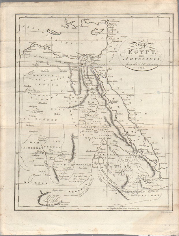 Stock ID #174955 Map of Egypt, and Abyssinia, from the best Authorities. EGYPT - MAP, SAMUEL JOHN-ENGRAVER NEELE.