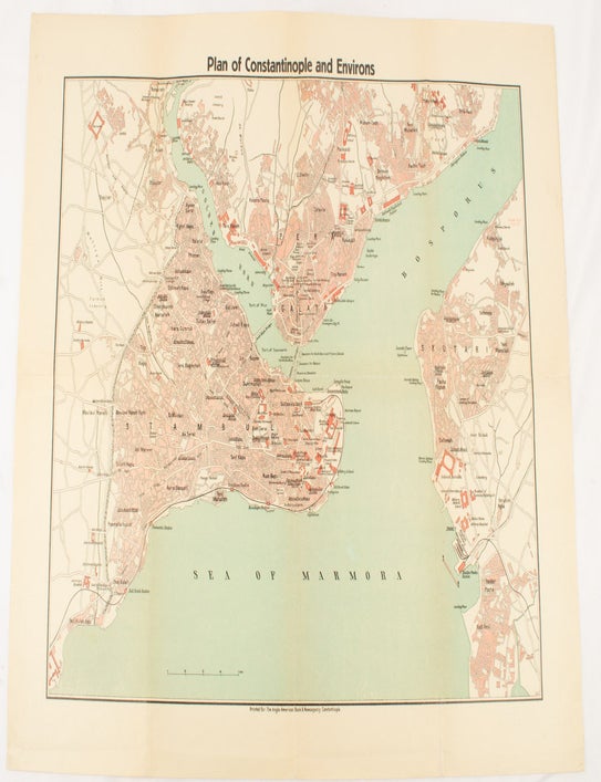 Stock ID #174961 Plan of Constantinople and Environs. ISTANBUL - POST-TREATY OF LAUSANNE.
