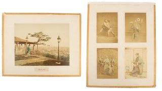 Stock ID #175306 View of Atago Hill, Tokio, and, on the verso, Four Portraits of Sumo, Hawker of...