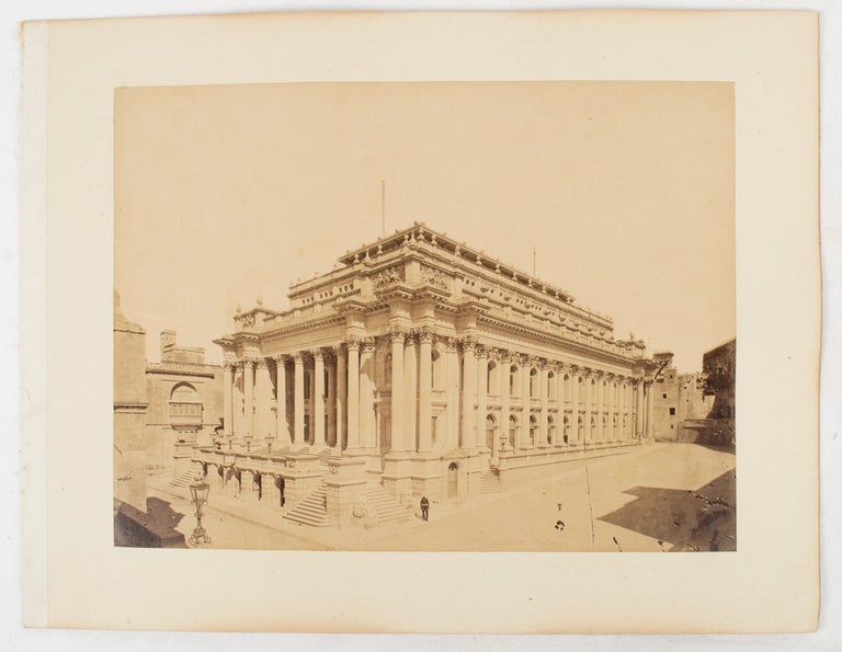 Stock ID #175445 Fine albumen prints of a river dredge and on the verso a public building with elaborate classical detail. ALBUMEN PHOTOGRAPHS.
