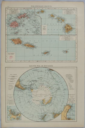 Stock ID #175678 Polynesian Groups; South Polar Regions. ANTIQUE MAP