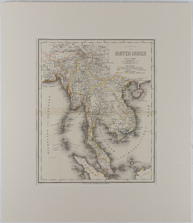 Stock ID #175919 [Map - Malay Peninsula] Karte von Hinter Indien. HERRMANN JULIUS MEYER.