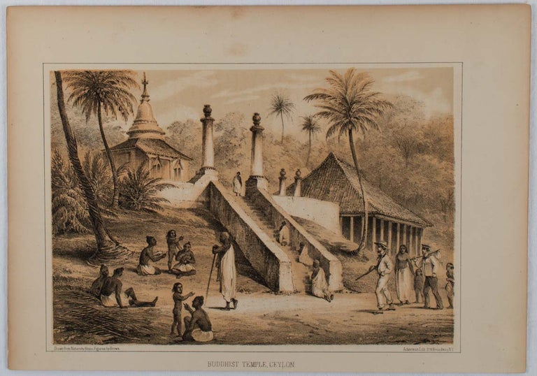 Stock ID #176014 Buddhist Temple, Ceylon. COMMODORE MATTHEW PERRY, WILHELM AND BROWN HEINE, ELIPHALET.