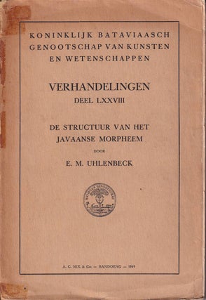 Stock ID #176623 De Structuur van het Javaanse Morpheem. Koninklinjk Bataviaasch Genootschap van...