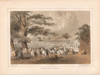 Stock ID #176732 Market Place at Napha. [Caption title]. COMMODORE MATTHEW PERRY, WILHELM HEINE,...