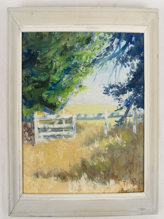 Stock ID #176925 Paddock Gate at Wollaston. AUSTRALIAN SCHOOL, ERIC H. TONKIN