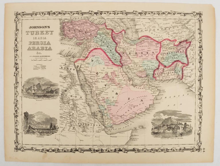 Stock ID #177019 Johnson's Turkey in Asia, Persia, Arabia &c. MIDDLE EAST--ANTIQUE MAP.