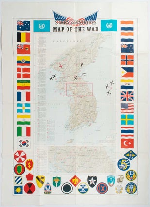Stock ID #177316 Pacific Stars and Stripes Map of the War. KOREAN WAR MAP