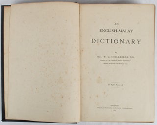 Stock ID #177513 An English-Malay Dictionary. Containing 6500 Malay Words or Phrases with their...