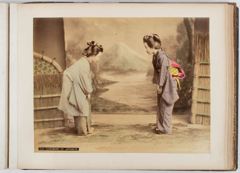 Stock ID #178093 Japanese Meiji Era Photograph Album. PHOTOGRAPHY ALBUM - LATE MEIJI JAPAN.