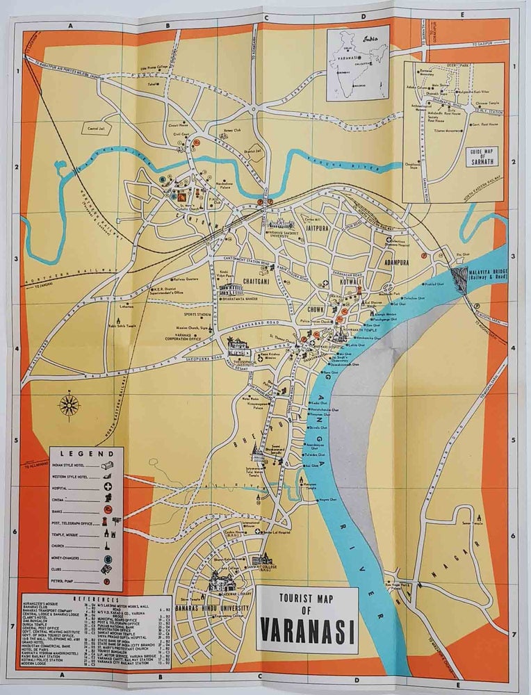 Stock ID #178269 Tourist Map of Varanasi. INDIA - TOURIST MAP.