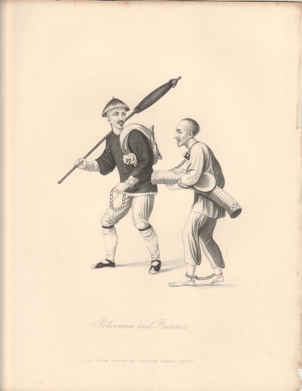 Stock ID #178389 Policeman and Prisoner. CHINA - PUNISHMENTS. ANTIQUE PRINT, GEORGE HENRY MASON, AFTER.