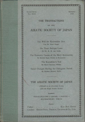 Stock ID #178798 The Transactions of The Asiatic Society of Japan. Second Series, Vol XVII. R. H....