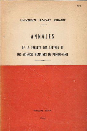 Stock ID #179219 Annales de la Faculte des Lettres et des Sciences Humaines de Phnom-Penh. PAUL...